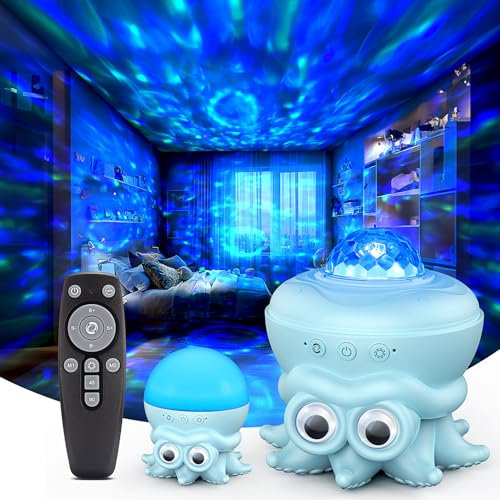 SUPPOU Octopus Ocean Lamp Projector, Use as Night Light with Remote Control and Lampshade, 16 Colors Gradual Mood Lamp, Can be Substituted Galaxy Projector, Lava Lamp, Sensory Lights, Bedroom Lights
