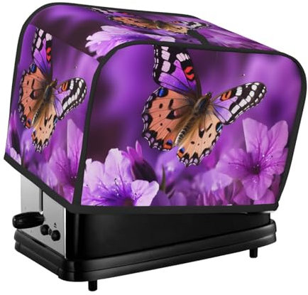 Toaster-Abdeckung für 2 Scheiben, für kleine Geräte, mit Taschen, Toaster, Staubschutz mit Griff oben, waschbar, universelle Brotbackmaschinen-Abdeckung für die Küche