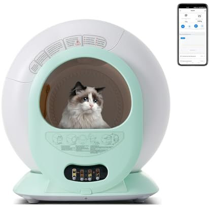 Lettiera Gatto Autopulente, 65L Lettiera Automatica per Gatti, Controllo APP/Deodorante Ionico/Monitor Sanitario/Grande Capacità Lettiere Autopulenti per Più Gatti