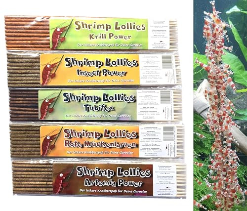 Shrimp Lollies Proteine Set 5er / Futter Garnelen Lollies Lutscher Sticks Stangen