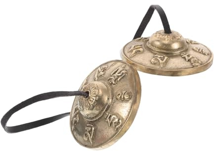TOYANDONA Tibetische Tingsha Fingerzimbeln Glocke Handgefertigt Aus Kupfer Als Schlaginstrument Für Klangyoga Und Achtsamkeitsübungen Mit Hängeglocke Und Schellenglöckchen Zum Basteln