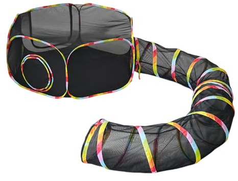 FashionCha Katzenzelt mit Tunnel Outdoor Rainbow Katzengehege für Hauskatzen Außenkatze