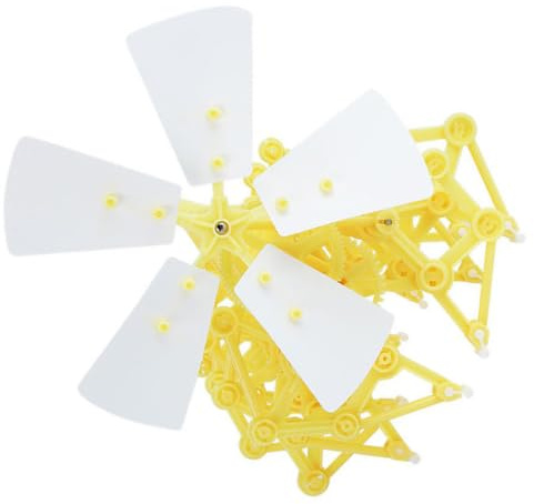 Giocattolo Eolico Meccanico Giallo, Set 1 in Plastico per Ragazzo Ragazza | Giocattolo di Assemblaggio di Puzzle, Giocattolo Turbina Eolica, Educazione Stem per Gioco Genitore-figlio