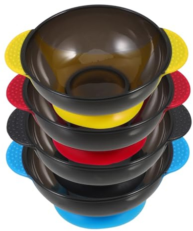 Veemoon Ciotola per Tinta con Scala in Plastica Riutilizzabile Strumento per Trattamenti Colore Casuale Colore Casuale