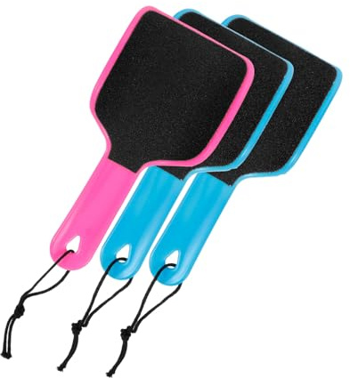 Homoyoyo Handpeelinggerät zur Schnellen Hornhautentfernung aus Kunststoff und Sandpapier 3 Stück mit Doppelseitigem U-förmigem Design für Pediküre zu Hause und Reisen