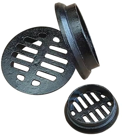 Rund Bodenablauf Aussen aus Gusseisen, Bodenablaufabdeckung, Anti-Verstopfung Abflussgitter, Versenkte Ablaufabdeckung für Garten, Terrasse, Innenhof, Dachterrasse(16 cm/6 in)