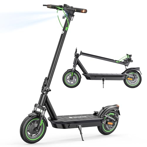 isinwheel S10Plus E-skoter med ABE-vägtrafikgodkännande, 500 W motor, 15 Ah-batteri upp till 60 km, 10 tums däck, förstärkt dämpning, blinkers, applikation och skärm
