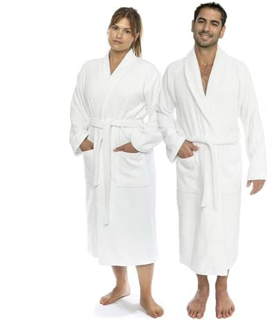 Classic Turkish Towels CTT Premium 100% Turkish Cotton Terry Cloth Bath Robe for Women & Men, Soft & Plush Long Unisex Robe