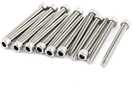 Sourcingmap M5x50mm Thread 304 Stainless Steel Hex Socket Head Cap Screw Bolt DIN912 15pcs