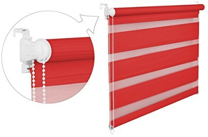 DOPPELROLLO DUOROLLO 90 CM BREIT 150 CM LANG Rot INKL. SEILZUG FENSTERROLLO KLEMMROLLO JALOUSIE