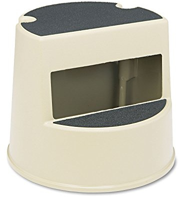 Rubbermaid Commercial Products Marchepied Mobile 40 cm Beige – Capacité 160 kg, Antidérapant avec roulettes Rétractables pour Usage Intérieur et Extérieur – FG252300BEIG