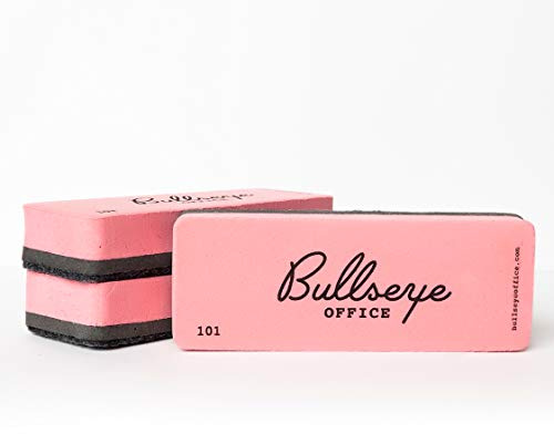 Set of 3 Retro Dry Erase Eraser, Premium Magnetic Whiteboard and Chalkboard Cleaner for Classroom & School, Perfect Eraser Supplies for Teachers - Bullseye Office