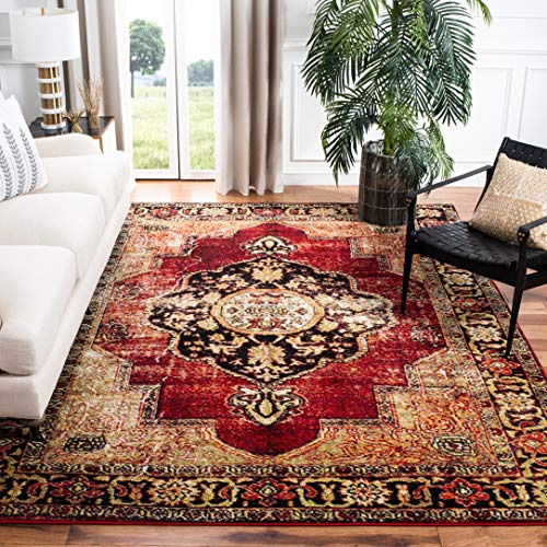 SAFAVIEH Area Rug 8x10 - Vintage Hamadan Collection - Large - Red & Multi, Oriental Traditional Persian Design, Non-Shedding & Easy Cleaning, Ideal for Living Room, Bedroom, Dining Space (VTH219A)