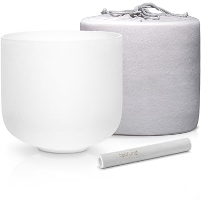 topfund Frosted C Wurzelchakra Quarzkristall-Klangschale 17,8 cm