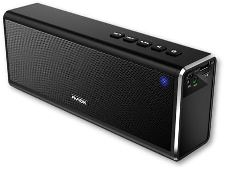 AVIOX Bluetooth speaker with radio for home phone, shower or outdoors portable speakers for phone tablet laptop wireless speaker PC sound system