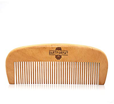 BARTFORMAT Bart-Kamm aus hochwertigem Buchenholz (13cm) für Antistatische Wirkung und Leichte Kämmbarkeit - Stabiles Design - Perfektes Präsent für Männer