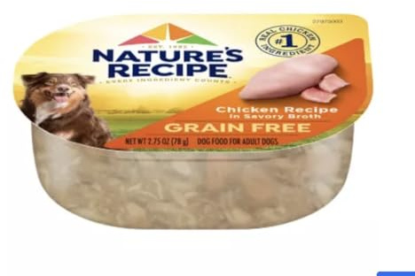 Nature's Recipe Grain Free Chicken Recipe in Savory Broth Wet Dog Food, 2.75 oz. Cup, 12 Count