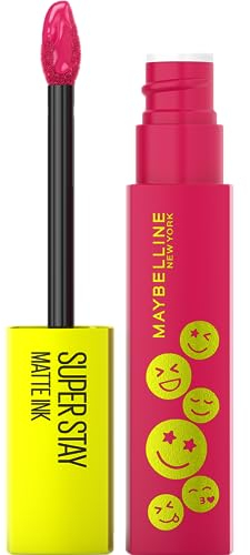 Maybelline New York Flüssiger Lippenstift mit mattem Finish, 16h Halt ohne Abfärben, Vegane Formel, Super Stay Matte Ink Moodmaker, Nr. 460 Optimiser, 5ml