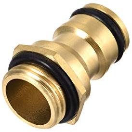 sourcing map Latón Grifo Rápido Conector M18 Macho Rosca Tubo Manguera Enchufe Adaptador Accesorio para Jardín Riego Sistema