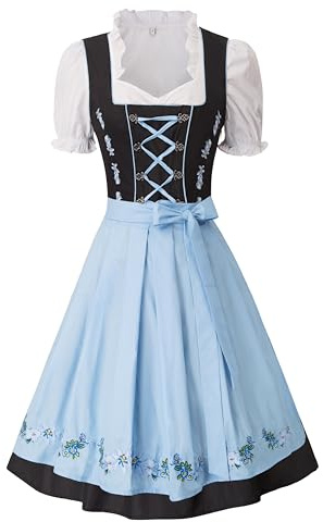 JASAMBAC Costume Dirndl allemand pour femme - 3 pièces - Pour la fête de la bière