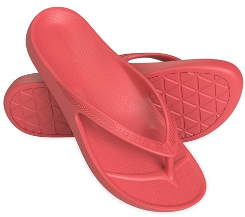 LightFeet Fußgewölbeunterstützung Flip Flops,Australische Podologen Designed FlipFlops für Frauen & Männer Verhindern müde schmerzende Beine, Melone, 10 Women/9 Men