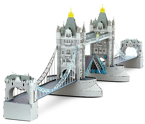Fascinations PS2009 Metal Earth Metallbausätze - Straßenbrücke The London Tower Bridge, lasergeschnittener 3D-Konstruktionsbausatz, 3D Metall Puzzle, DIY Modellbausatz, 3 Metallplatinen, ab 14 Jahre