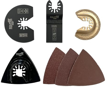 Eclipse Professional Tools EC-M1103SET 4-teiliges Set mit oszillierenden Klingen und Schleifpads