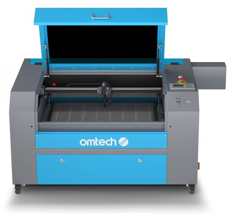 OMTech 90W CO2 Laser Engraver, 500x700 mm Laser Engraving Machine with Exhaust Fan Digital Control Panel and Caster Wheels, Commercial Laser Cutter Cutting Etching Machine (Without Forklift Unloading)