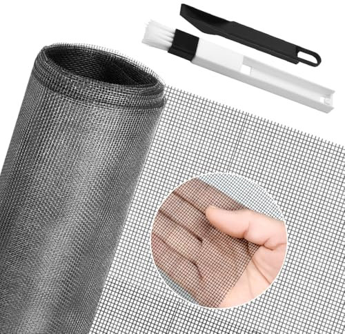 BUZIFU 150 * 500cm Moustiquaire Sur mesure en Fibre de Verre Ignifuge Grand Store Toile Filet Voile Film Moustiquaire Plissée Adaptable Rigide Anti Moustique Mouche Insecte pour Porte Fenêtre Baie