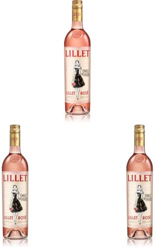 Lillet Rosé Original – Französischer Weinaperitif mit fruchtig-frischem Geschmack, Cabernet Sauvignon, Limited Edition Design – 1 x 0,75 l (Packung mit 3)