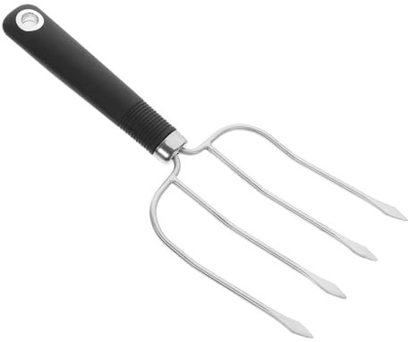 SMASOLO Tenedor De Acero Inoxidable Reforzado Para Pavo Four Prongs Para Barbacoa y Asador Herramienta Resistente Para Levantar y Cortar Carne Con Diseño Práctico y Colgante
