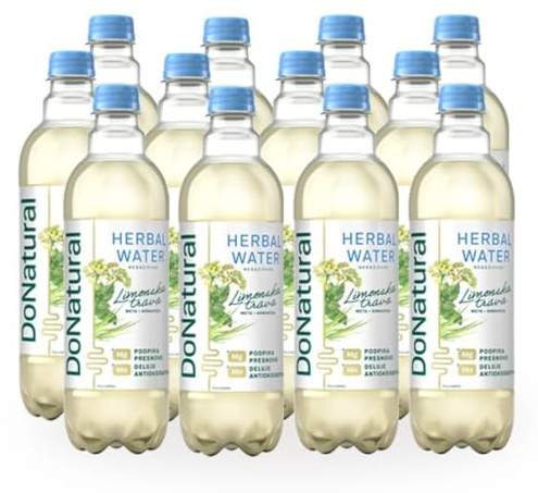 Pack de 12 DoNatural Eau aux Herbes - Citronnelle avec Menthe & Fenouil, 500 ml - Boisson fonctionnelle faible en calories, enrichie en magnésium et manganèse, rafraîchissement naturel et vegan.
