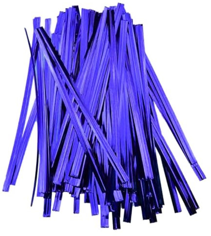 Cozylkx 800 Bridas Metálicas De Alambre, Bridas Reutilizables para Atar Pan, Bolsas De Dulces, Aperitivos Y Artículos para Fiestas (Azul, 6 cm/2.36)