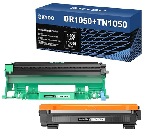 TN1050 Toner + DR1050 Trommel Kompatible für Brother TN-1050 Tonerkartusche DR-1050 Trommeleinheit für Brother MFC-1910W MFC-1810 DCP-1612W DCP-1510 DCP-1610W DCP-1512 HL-1210W HL-1110 HL-1212W