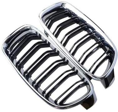 Doppelsteg Grill Glanz Schwarz Für BMW 3er F30 F31 F35 2012-2019 Rhyming Front Nierengrill Chrom Überzug Racing Grille(Style 4)