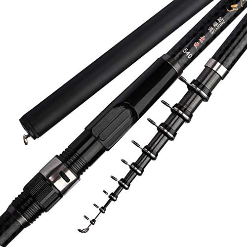 Angelrute,Teleskopruten Karpfenrute Teleskoprute Carbon Black Angelrute 6.30M 7.2M 5.4M Hand Sea Dual Use Cast Angelausrüstung Surf Casting Rod(4.5 m)