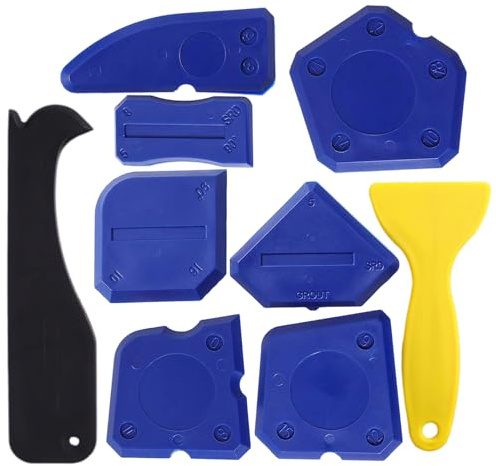 9 PièCes Lissoirs à Joints, Lisseur Joint Silicone, Bleu Lisseur Joint, Ensemble D'Outils de Calfeutrage, pour Bain, Cuisine