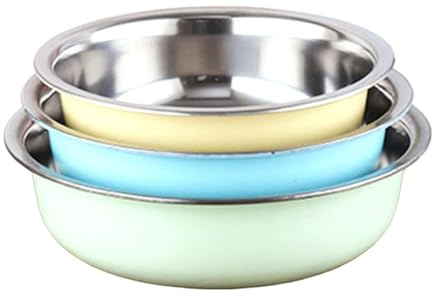 MagiDeal 3 tazones de Acero Inoxidable para Mezclar, Lavar Verduras, Hornear, almacenar Alimentos y, 22 Cm 24 Cm 26 Cm