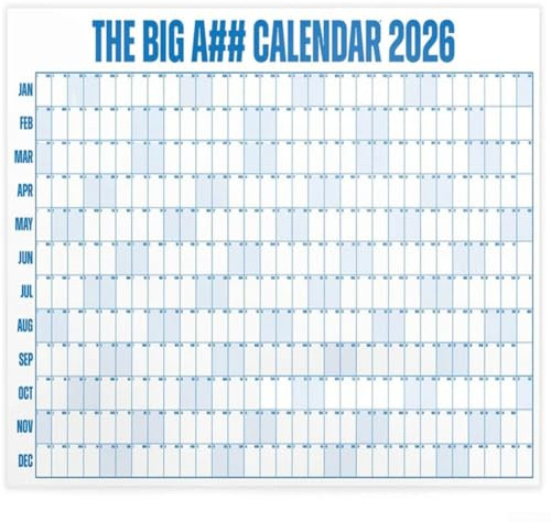 2026 Grand Calendrier Mural Effaçable à Sec A## Offrant Une Vue D'ensemble Annuelle Et Une Organisation Par Code Couleur Pour Une Planification Efficace (Bleu)