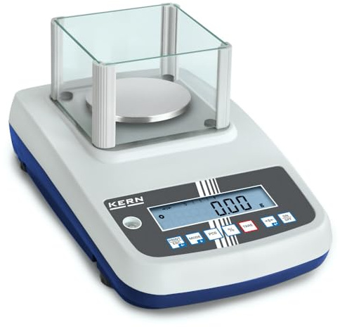 KERN Goldwaage EWJ 600-2SM (interne Justierautomatik, hohe Genauigkeit, mit Arbeitsschutzhaube, digitale Waage, Einbereichswaage) EWJ 600-2SM