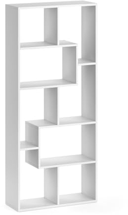 Vicco Raumteiler Noa, Weiß, 160.6 x 67.2 cm | geeignet als Raumteiler oder Bücherregal in Z-Form