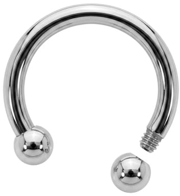 365 Sleepers (5,0mm 22mm) Chirurgenstahl Hufeisen Circular Barbell Septum Tragus Helix Nasenpiercing-Ring Ohrring Piercing