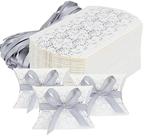 Hseamall Cajas de recuerdos de boda, caja de regalo para fiestas, caja de caramelos, 50 unidades