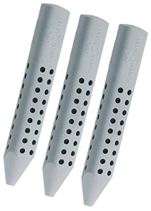 Faber-Castell Dreieckradierer Grip 2001 (3x Grau), 187100, 187100 - Dreieckradierer Grip