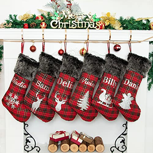 Beyond Your Thoughts Personalisiert Weihnachtsstrumpf, Benutzerdefinierte Fleisch Nikolausstrumpf Kamin mit Namen, 1 Stück Großer Christmas Stocking