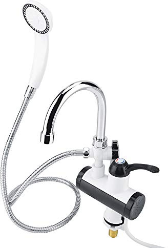 Robinet de douche à température instantanée, robinet chauffe eau instantané electrique douche avec affichage de la température, rotation à 360° robinet d'eau chaude électrique (UE)