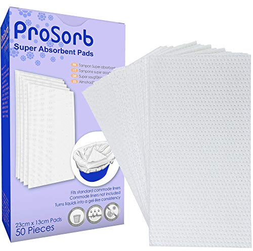 Prosorb Super saugfähige Pads für Nachttisch-WC-Einlagen, 50 Stück