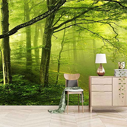 FVGKYS Wandbilder Schlafzimmer Erwachsene Kinder Tapete Plakate 3D Grüne Bäume Landschaft Selbstklebend Wandgemälde Wandtattoo Kunst Dekoration Für Wohnzimmer Küche Wanddekoration 200x150cm