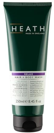 Heath Relax Hair und Body Wäsche - mit Weihrauch, Elemi und Cedarwood ätherischen Ölen -, um sowohl Geist als auch Körper wiederherzustellen und zu beruhigen - veganfreundlich - 250 ml