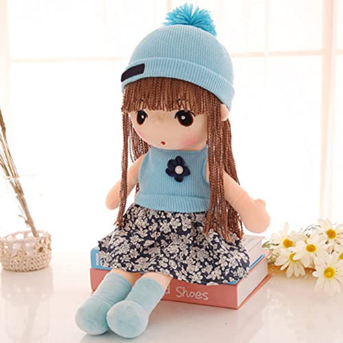 Stoffpuppen für Mädchen, 45cm Schöne Kuschelpuppe mit Hut Kleidung Plüsch Puppe Weiche Stofftiere Stoffpuppe Niedliche Prinzessin Plüschtier für Kleine Mädchen Weihnachten Geburtstag Geschenke